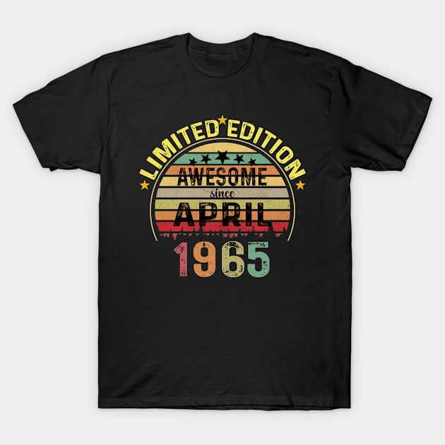 Born in April 1965 59 Years Old 59th Birthday T-Shirt by Peter smith